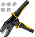 STEELITE 6PCS Crimping Tool Set with Quick Release - Ratchet Wire Crimping Tool for Heat Shrink, Insulated Nylon, Non-Insulated, Ferrule Wire End, Open Barrel Terminals, Solar Connectors