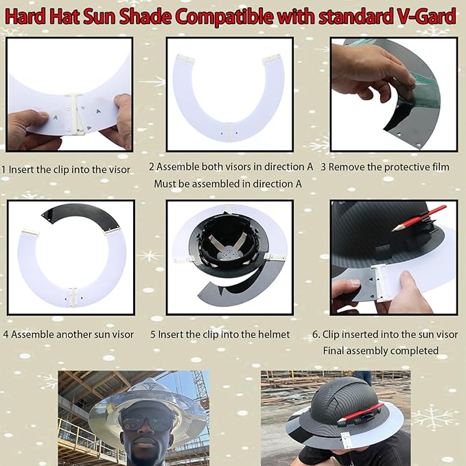 Hard Hat Sun Shade Compatible with Standard V-Gard Full Brim Attachment, Provides Enhanced Protection from The Sun and Heat,for Men and Women Working Outdoors