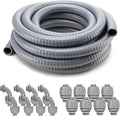 DWALE Liquid-Tight Conduit and Connector Kit, Electrical Conduit, 1/2inch 100ft Electrical Conduit Kit, with 8 Straight and 8 Angle Fittings Included