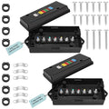 2 Set 7 Way Trailer Junction Box Weatherproof 7 Gang Color Coded Solid Studs Electrical 7 Way Trailer Wire Junction Box 7 Pole Waterproof for RV Camper Caravans Boat Rewiring - Black