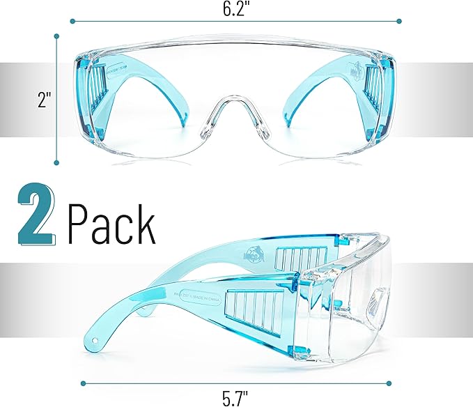UNCO- Safety Goggles Over Glasses, Protective Goggles, Anti Fog, Work, Safety Glasses Over