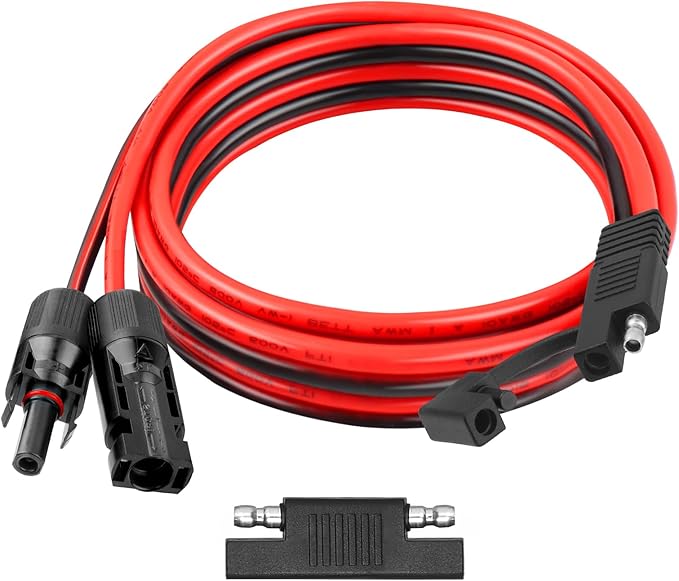 10AWG Solar Panel to SAE Adapter Cable 10FT SAE Connector Battery Cable PV Solar Extension Wire with SAE Polarity Reverse Adapter for RV Caravan Solar Panel Battery Charger