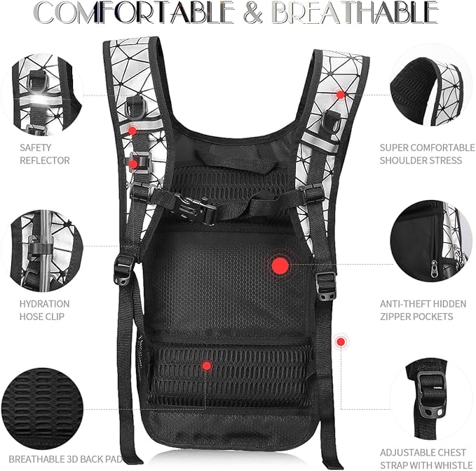 Hydration Pack, Water Backpack with 3L Hydration Bladder Lightweight Insulation, Festival Essential, Rave Hydration Backpack, Hydropack Backpack for Rave, Hiking, Biking, Festival Gear