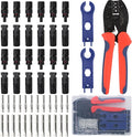 Solar Crimping Tool for Solar Panel Cable with 12 Pairs Solar Connectors, 1PCS Solar Crimper, 2 PCS Spanner Wrench, Crimper Tool for 2.5/4/6mm² Solar PV Wire