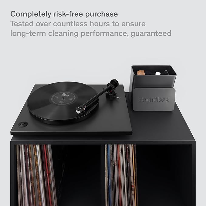 Boundless Audio Vinyl Record Cleaning Kit - 8-in-1 Vinyl Cleaner Kit Includes Carbon Fiber & Velvet Record Brushes, Stylus Brush, Cleaning Solution, Microfiber Cloths & Metal Case