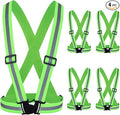 Hercicy 4 Pcs Reflective Vest High Visibility Safety Vests, Adjustable Running Gear Straps Lightweight Reflector for Construction (Green)