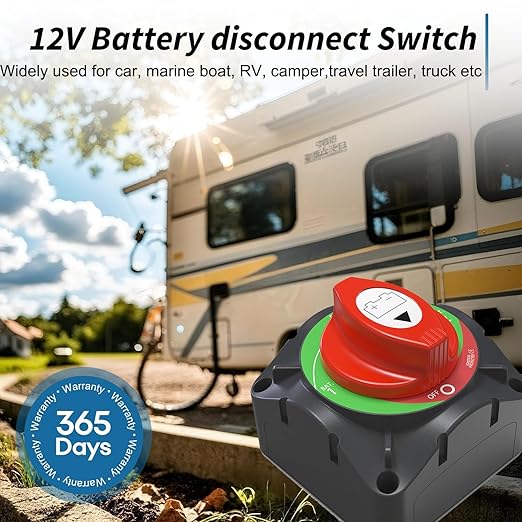 COZYEHOO High Current Battery Disconnect Switch ，12-48V High Current for Car Marine Boat RV Vehicles Automotive Replacement(1-2-Both-Off)