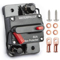 60Amp Circuit Breaker with Manual Reset, Waterproof Inline Fuse for Boat Trolling Motor Marine ATV Trailer Vehicles Stereo Audio Electronic Battery Solar System, Suitable for 12V-48V DC
