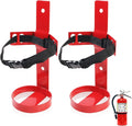 Fire Extinguisher Mount, 2.5LB Fire Extinguisher Bracket Wall Hanging Holder with Adjustable Straps for Home, Office, Garage (Red 2Pcs)