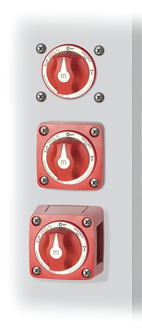 Blue Sea Systems On/Off Battery Isolator Switch With Locking Key, Red, 6006 m‑Series