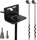 VASGOR 24” Mobile Home Anchors - Ground Anchor Screw in with Brackets and Adapter for Drill - Earth Anchors - Storage Shed and Swing Anchor Kits
