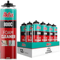 Akfix 800C Gun Cleaner (12x12.3 oz.) – Solvent-Based Spray for Removing Uncured Polyurethane Foam, Cleans Valves & Adapters, Prevents Clogging, Maintains Tool Performance | 12.3 oz. 12 Pack