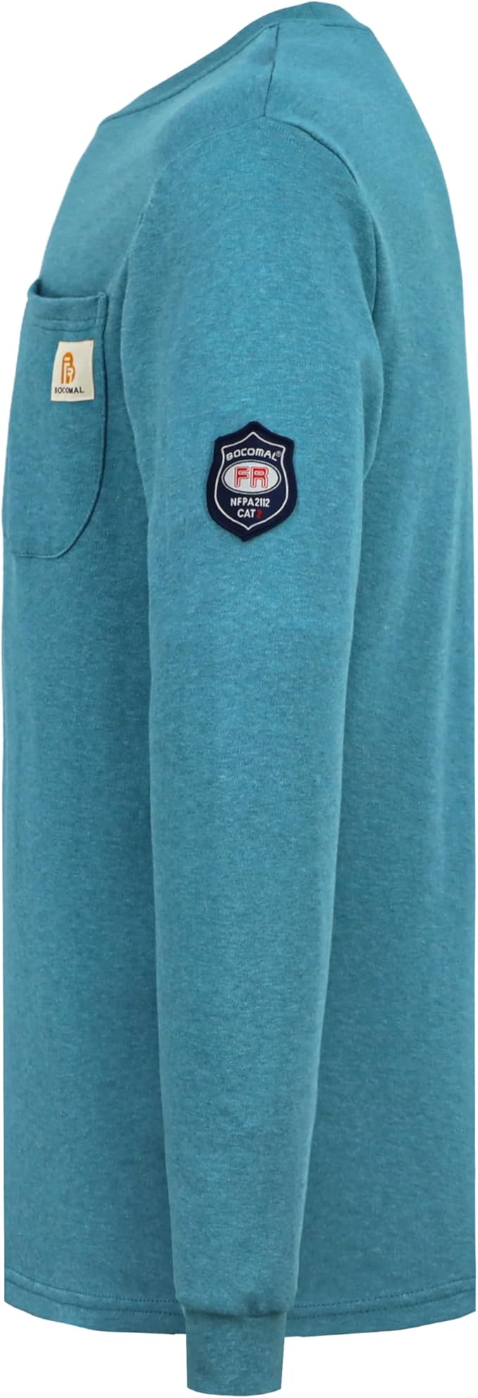 BOCOMAL FR Shirts Crewneck 7oz Midweight Flame Resistant Clothing NFPA2112 CAT2 Men's Fire Retardant Work Shirt