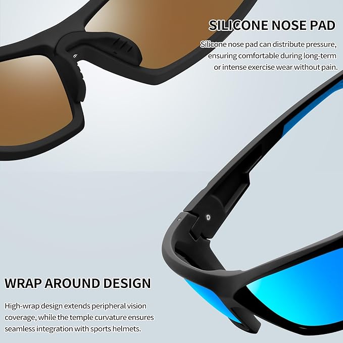 Joopin Sports Sunglasses Polarized UV400 Protection Wrap Around Sun Glasses Shades for Men Women