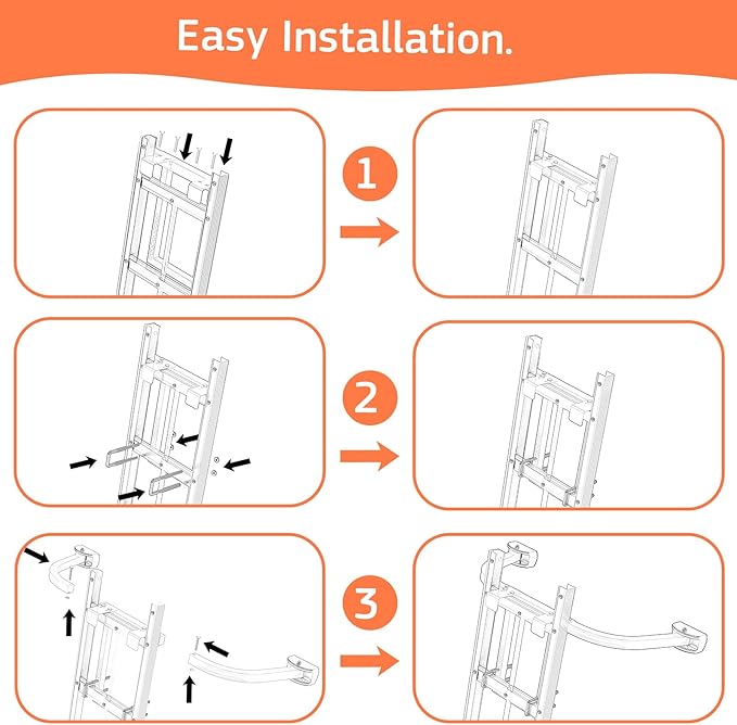 Ladder Stabilizer, [Heavy Duty] Ladder Stabilizer Accessory with Wing Span/Wall Extension - Secure and Stable Ladder Standoff Arms for Roof Gutters with Non-Slip Rubber Bottom pad