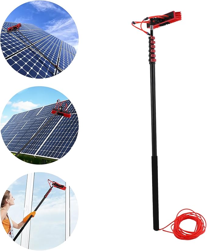 35.43 Ft Window Washing Kit with Extension Poles Solar Panel Cleaner Window Cleaning Tool Kit Solar Panel Cleaning Brush and Pole Water Fed Pole Window Cleaning System for Cars Windows (35.43 Ft)