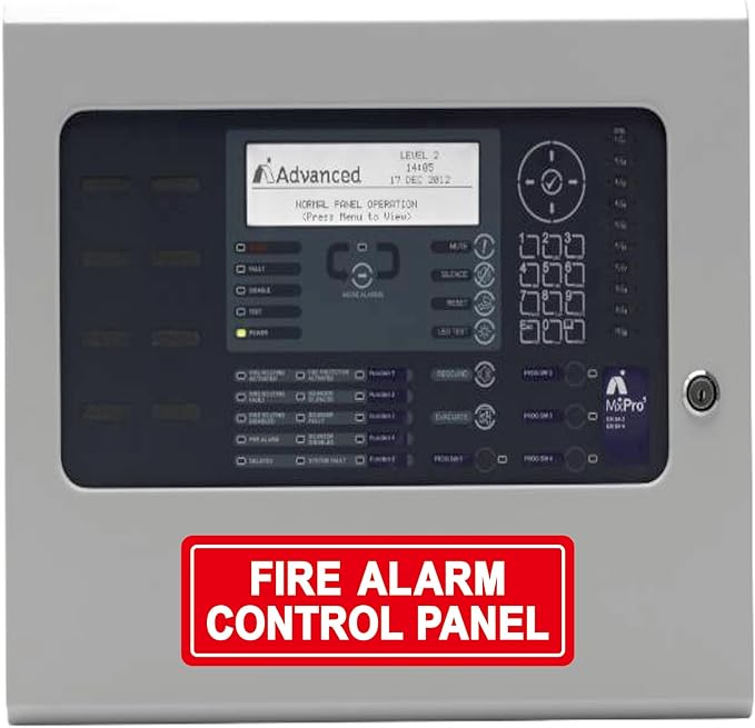 Fire Alarm Control Panel Sign - Made from Premium Durable Acrylic Material, Super Strong Self-Adhesive, QuickInstallation, Perfect for Your Business and Home (9x3 Inches, Red)