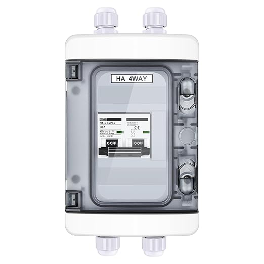 RICH SOLAR 80 Amp Outdoor Circuit Breaker Box 2 Poles Solar Isolator Disconnect Switch DC AC 400V