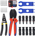 Keadic Solar Crimping Tools Includes Solar Panel Connectors, Solar Cable Connectors, Spanner Wrench, Solar Solar Crimper Tool Kit for 2.5/4.0/6.0mm² MC3 MC4 Solar Panel ﻿