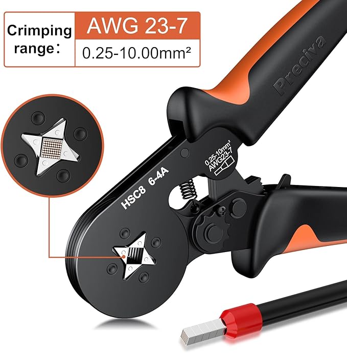 Ferrule Crimping Tool Kit with 2000PCS Wire Connectors, Preciva AWG23-7 Self-adjustable Ratchet Wire Crimping Tool Kit Crimper Plier Set