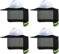 Hard Hat Sun Shade, High Visibility Sun Visor Neck Shade with Reflective Strip, Hard Hat Accessories, Full Brim, Man& Woman (Hard Hat Not Included), Black, 4 Pack