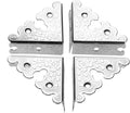 dophee 4Pcs Decorative Corner Protectors, Retro Style Edge Safety Guards Covers for Picture Frame Album Jewelry Box Gift Box Wooden Case Chest Tables Cabinet Furniture, 1.34"x1.34"-Silver