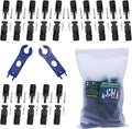 Premium Solar Panel MC-4 Connectors, 30PCS, with 1 Pair Spanner, Reliable IP67 Waterproof Solar Connectors, 15 Pair Designed for Solar Panels