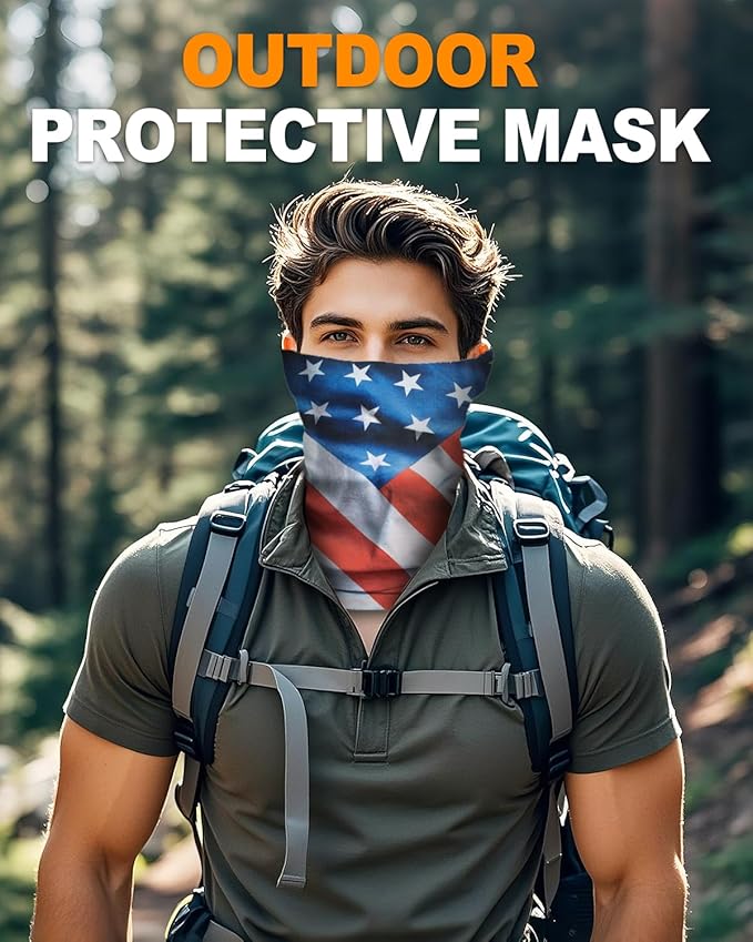 4Pack Neck Gaiter for Men Women Face Cover Mask Head Wrap Balaclava Headwear Bandana Headband Magic Scarf