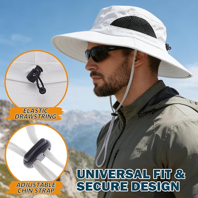 EINSKEY Wide Brim Sun Hat, UPF 50+ UV Protection Waterproof Packable Bucket Hat for Men & Women, Fishing Hiking Beach Garden