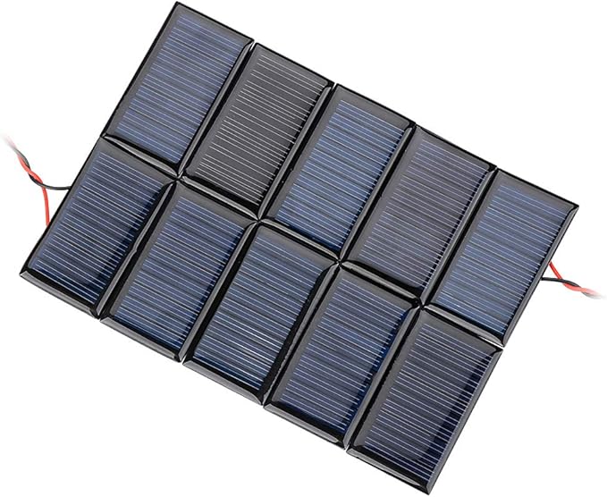 10Pcs 5V 30mA Mini Solar Panels for Mini Solar Cells DIY Electric Toy Materials Photovoltaic Cells Solar DIY System Kits 2.08"x1.18"(5V 30mA 53mmx30mm)