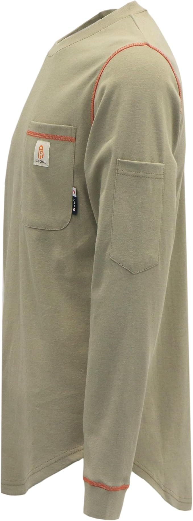 BOCOMAL FR Shirts for Men Lightweight Crew Long Sleeve Flame Resistant/Fire Retardant Shirt…