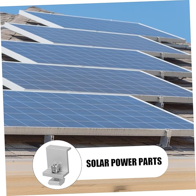 POPETPOP 12pcs Solar Panel Mount Clips Outdoor Fixed Buckle for Photovoltaic Systems Support Bracket Unique Design for Easy Installation