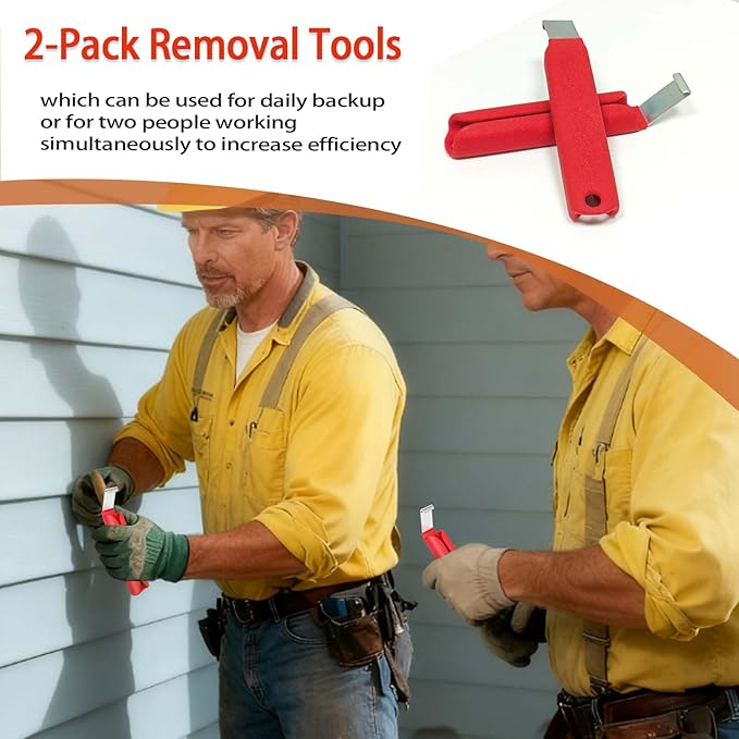 Vinyl Siding Removal Tools - Siding Zip Tool Puller with Non-Slip Grip Handle for House PVC Siding Repair（2 pack）