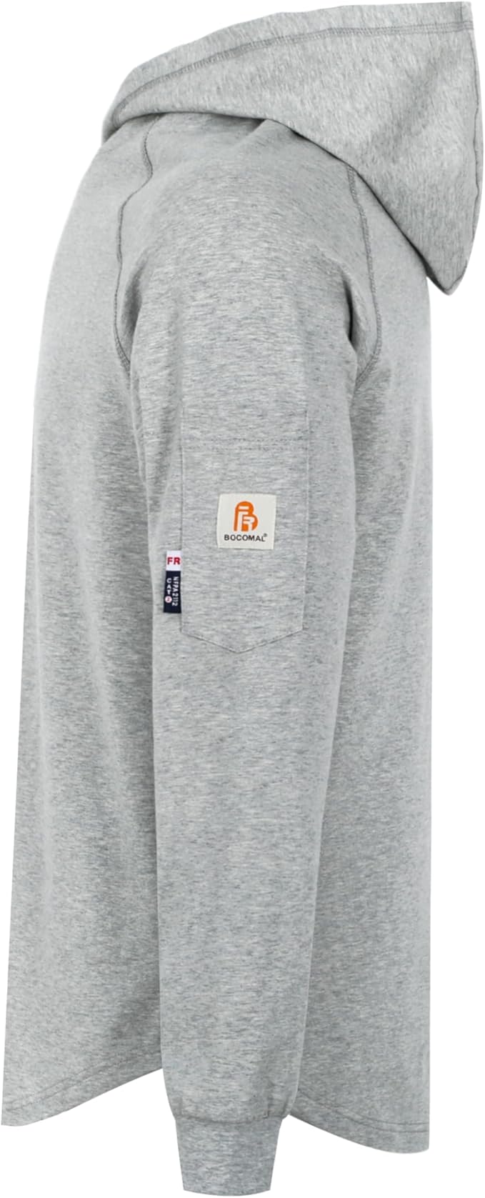 BOCOMAL FR Hooded T Shirts Heather Series 6oz Flame Resistant NFPA2112 CAT2 Fire Retardant Hoodies Work Shirt