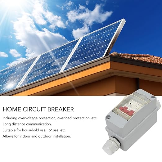 Solar Panel Disconnect Switch 32A DC Circuit Breaker MCB IP65 Waterproof Distribution Box for PV System Outdoor Protection(Without Cable)