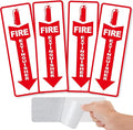 (4 Pack) Fire Extinguisher Signs – Strong Self Adhesive Fire Extinguisher Sign for Business, 12x4 Inch Aluminum Fire Extinguisher Signs Weather Resistant and Easy to Install (White)