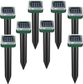 8 Pack Solar Powered Mole Repellent, Ultrasonic Outdoor Pest Repeller for Lawns & Gardens - Waterproof, Chipmunk, Vole, Gopher, Groundhog, Snake Deterrent (Dark Green)