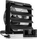 VEVOR 16 inch Exhaust Fan, Wall Mounted Attic Fan with Variable Speed, Temperature & Humidity Controller, 3000 CFM, Automatic Shutter