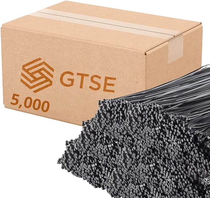 GTSE 12 Inch Black Zip Ties, 5,000 Bulk Pack, 40lb Strength, UV Resistant Strong Nylon Cable Ties, Self-Locking 12" Tie Wraps