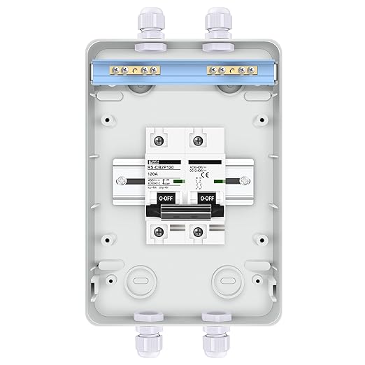 RICH SOLAR 120 Amp Outdoor Circuit Breaker Box 2 Poles Solar Isolator Disconnect Switch DC AC 400V