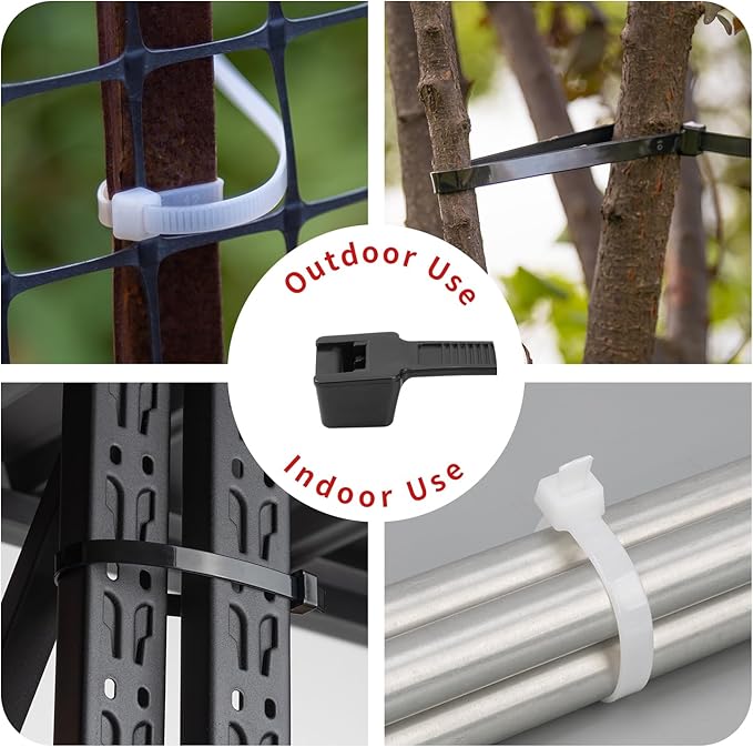 BethTie White14 inch Zip Ties Heavy Duty 100 PCS, 250 LBS Ultra Strong Plastic Wire Ties, Large Cable Ties Extra Long Tie Wraps, Indoor and Outdoor UV Resistant