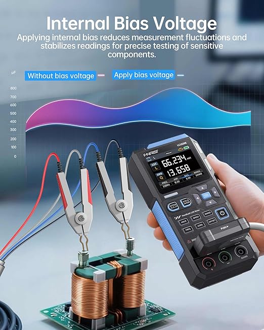FNIRSI LC1020E 100kHz LCR Meter, 19,999 Counts Resistor Inductor Capacitor Tester, Auto Component Detect, Measures ESR/Q/D/θ/X, 2.8” Color TFT, Dual Parameter Display, Sorting & Open/Short Calibration