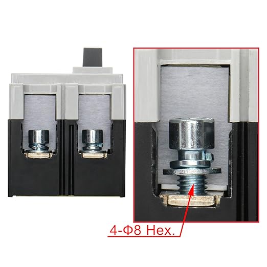 Heschen DC Molded Case Circuit Breaker MCCB, HSM1PV-250, 2 Poles, DC550V Photovoltaic Circuit Breaker, for Solar PV System Solar Panels Grid System (250A)