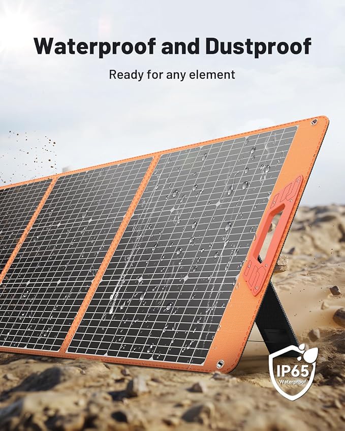 200 Watt Portable Solar Panel for Power Station, 24% High Efficiency Foldable Solar Charger with MC4 & USB Outputs, IP66 Waterproof Solar Panels with 4 Kickstands for Trip RV Camping Off Grid