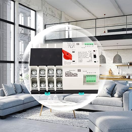 Automatic Transfer Switch Din Rail Mount 4P 100A AC110V Fast Transfer Power Selector