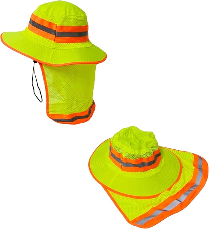 Packable and Adjustable Reflective Neon Boonie Sun Hat