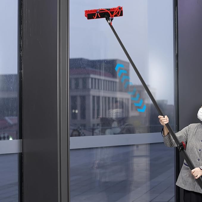 35.43 Ft Window Washing Kit with Extension Poles Solar Panel Cleaner Window Cleaning Tool Kit Solar Panel Cleaning Brush and Pole Water Fed Pole Window Cleaning System for Cars Windows (35.43 Ft)