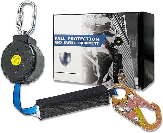 6 ft.Fall Protection Automatic Return Rope、Polyester Webbing, Swivel top, Steel Carabinerself retracting Lifeline Fall Protection Lanyard para construcción yoyo de seguridad auto Belay Device