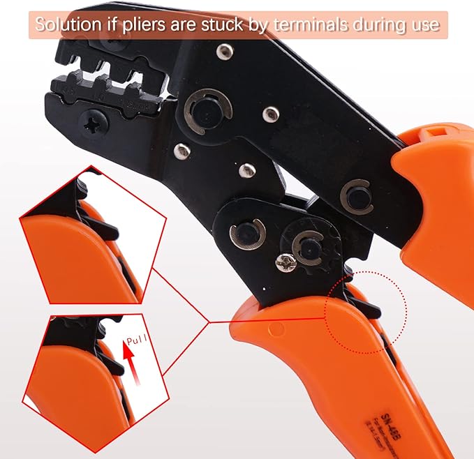 Twidec/Wire Crimping Pliers 26-16AMG Wire Crimping Tools with Ratchet,Manual Crimp Fold Tool For Open Barrel Terminal Connectors, Electrical Crimping Tool SN-48B