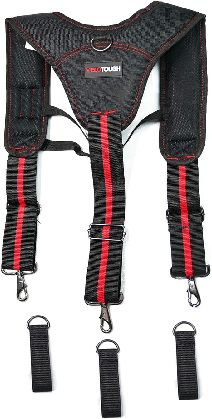 MELOTOUGH Tool Belt Suspenders for Work Belt Suspenders Heavy Duty Padded Suspenders for Electrician/Construction/Farmer